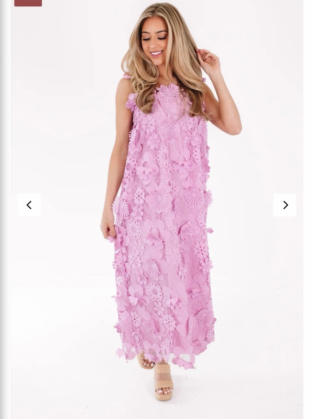 J.Marie Lilac Lace Maxi Dress, pre-owned,size medium